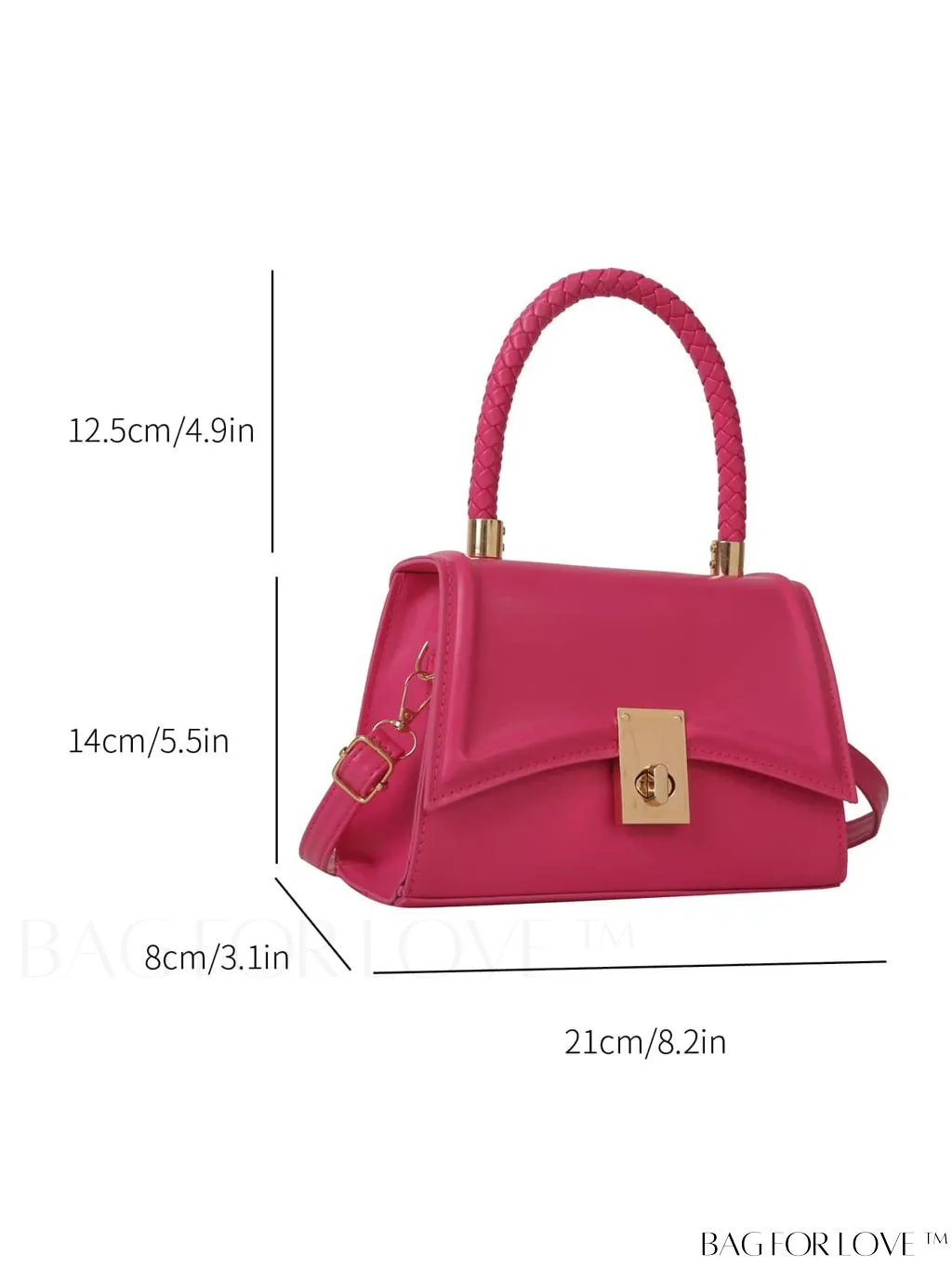 BagForLove - Retro Indentation Flap Hard Handle Crossbody Bag - Stylish and Practical for Commuting