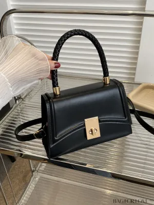 BagForLove - Retro Indentation Flap Hard Handle Crossbody Bag - Stylish and Practical for Commuting