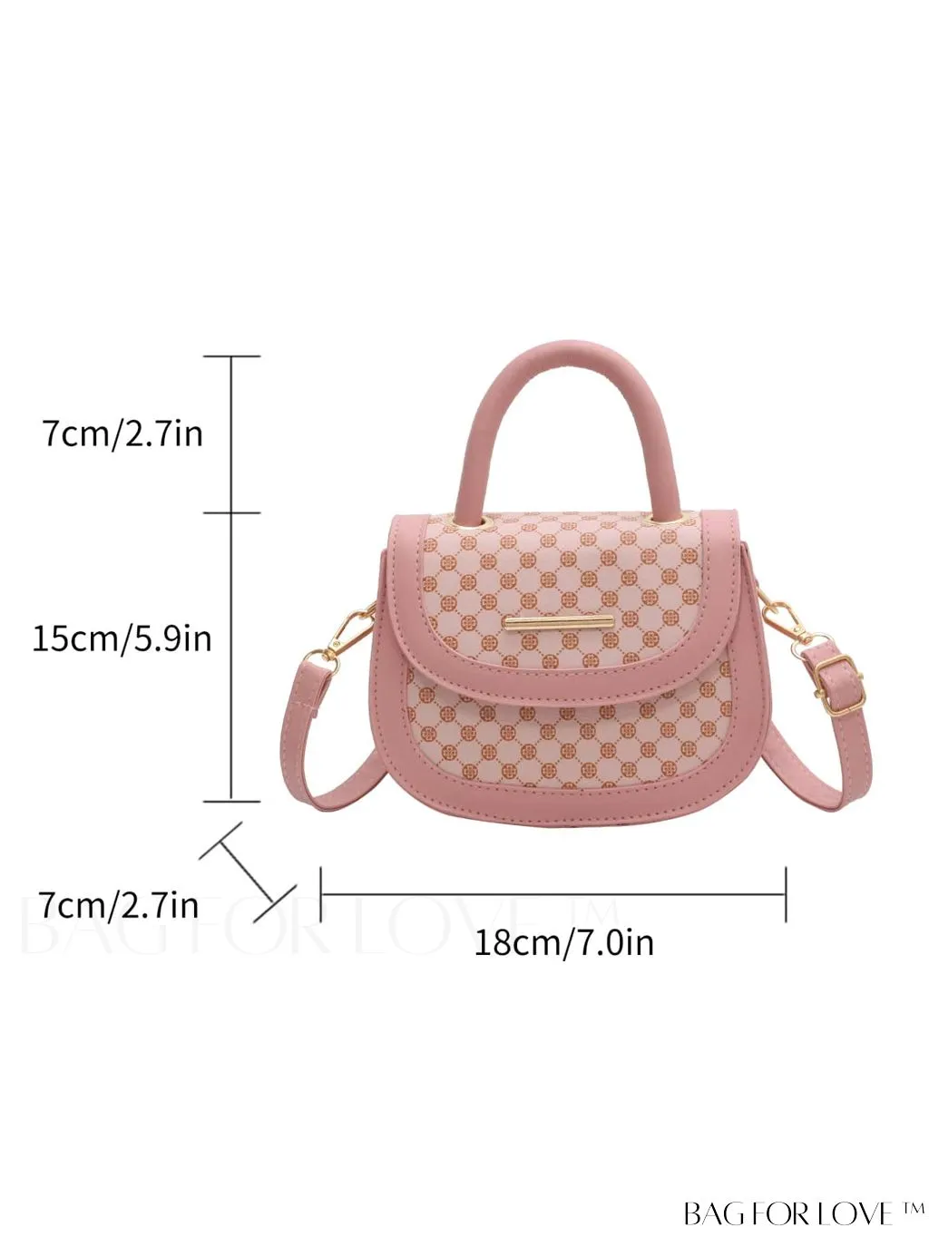 BagForLove - Retro Print Womens Mini Crossbody Bag with Flap - Saddle Handbag