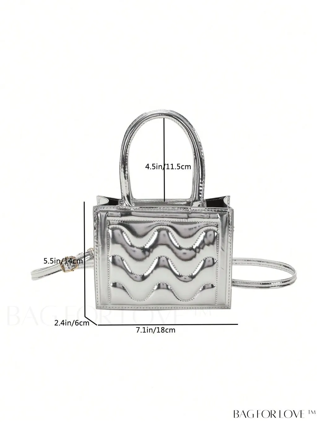 BagForLove - Silver Double Handle Mini Square Bag - Stylish and Compact