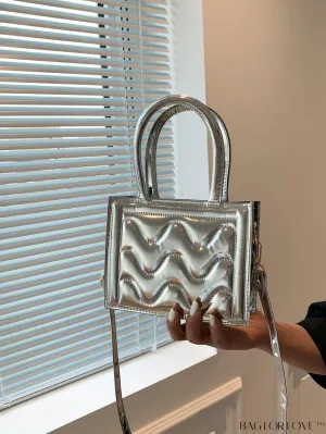 BagForLove - Silver Double Handle Mini Square Bag - Stylish and Compact