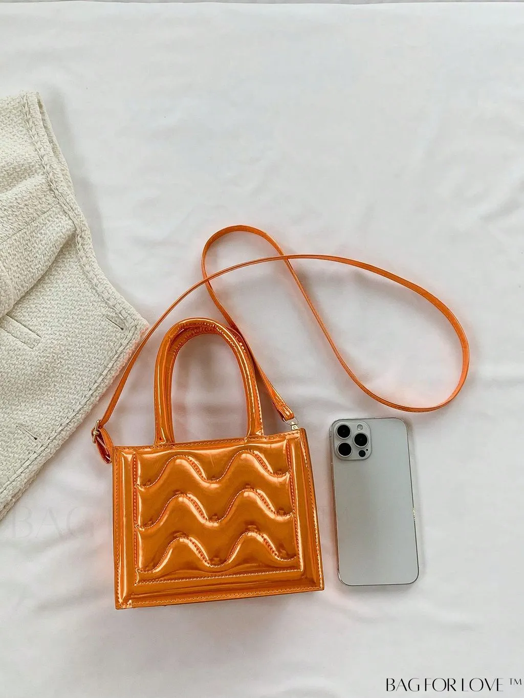 BagForLove - Silver Double Handle Mini Square Bag - Stylish and Compact
