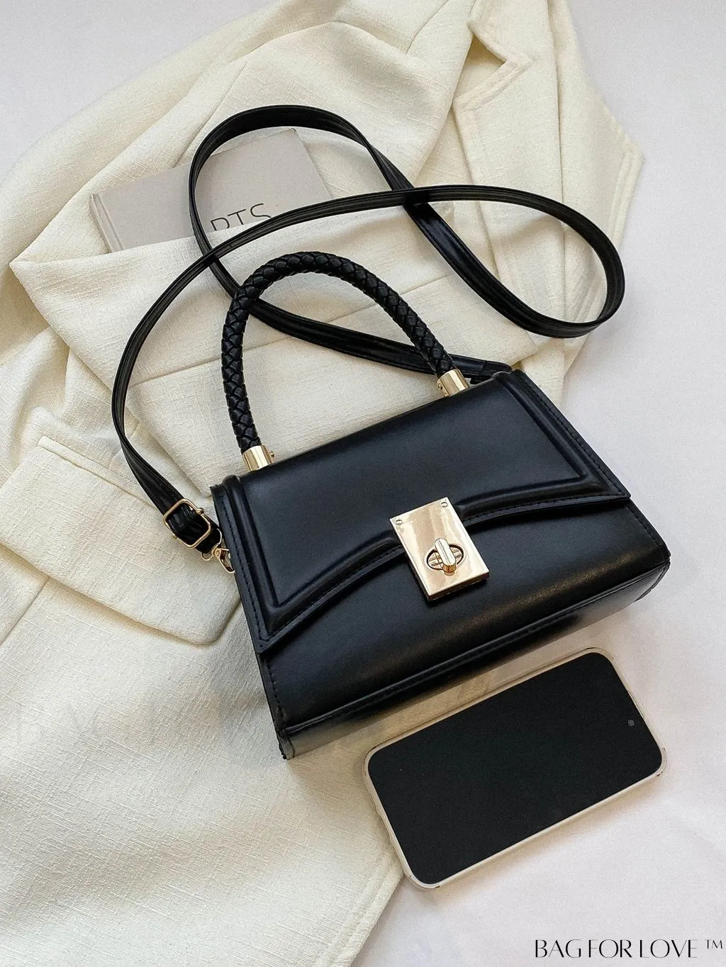 BagForLove - Stylish Indentation Flap Crossbody Bag with Retro Twist Lock for Commuters