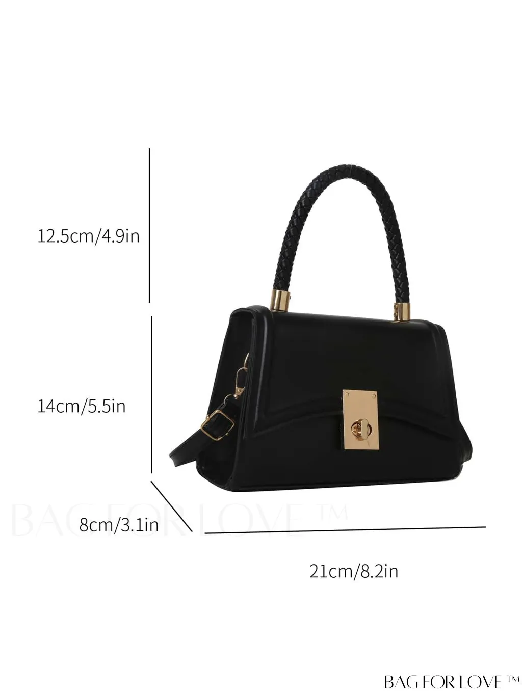 BagForLove - Stylish Indentation Flap Crossbody Bag with Retro Twist Lock for Commuters