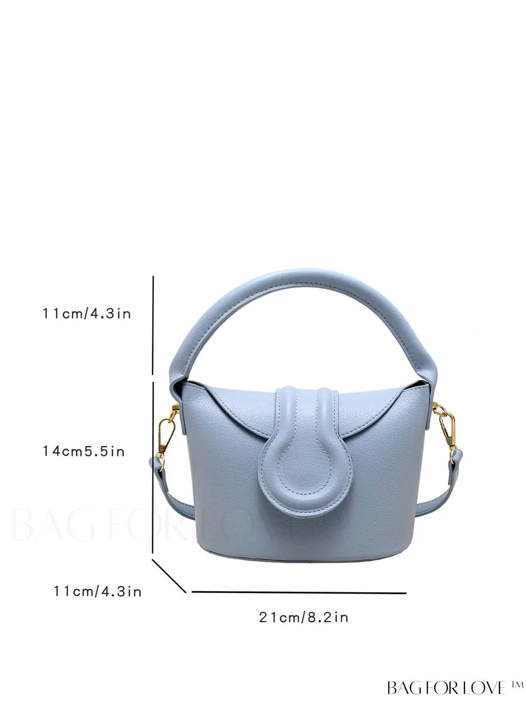 BagForLove - Stylish Pu Bucket Handbag: Solid color, leisurely design. Perfect for crossbody wear.
