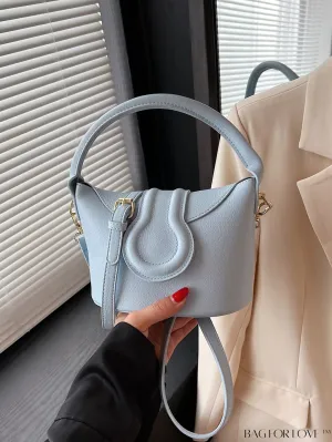 BagForLove - Stylish Pu Bucket Handbag: Solid color, leisurely design. Perfect for crossbody wear.