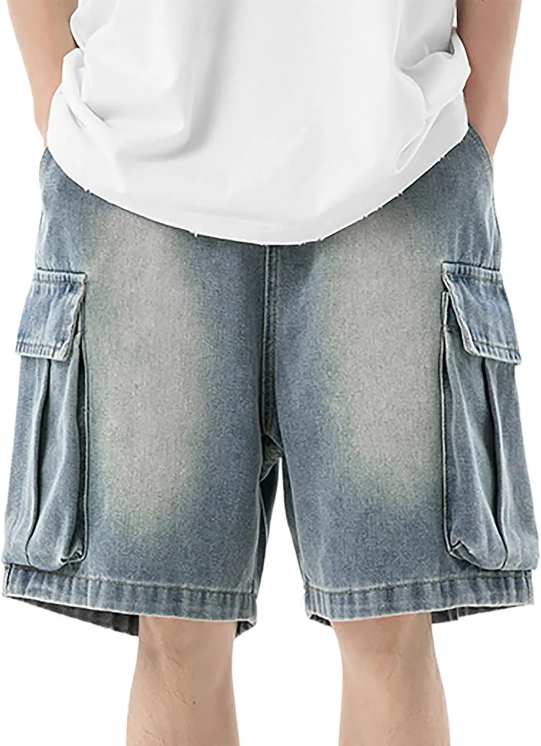 Baggy Jean Shorts for Men Casual Summer Loose Fit Y2K Hip Hop Skateboard Denim Shorts 2025 Trendy Streetwear