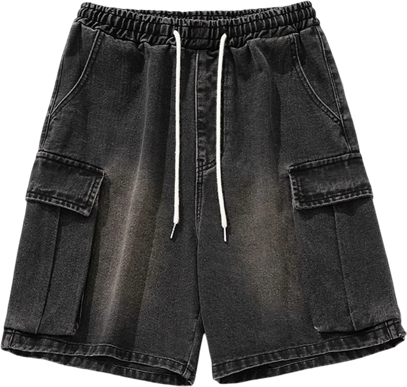 Baggy Jean Shorts for Men Jorts Casual Loose Fit Long Denim Shorts Wide Leg Y2K Hip Hop Streetwear Clothes