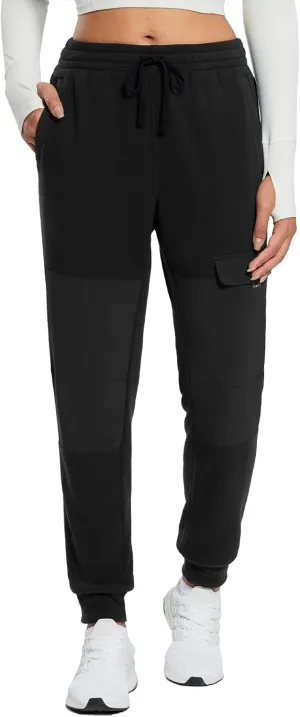 baleaf Women's Polar Fleece Joggers Thermal Sweatpants Winter Warm Cargo Pants for Hiking Running Outdoor