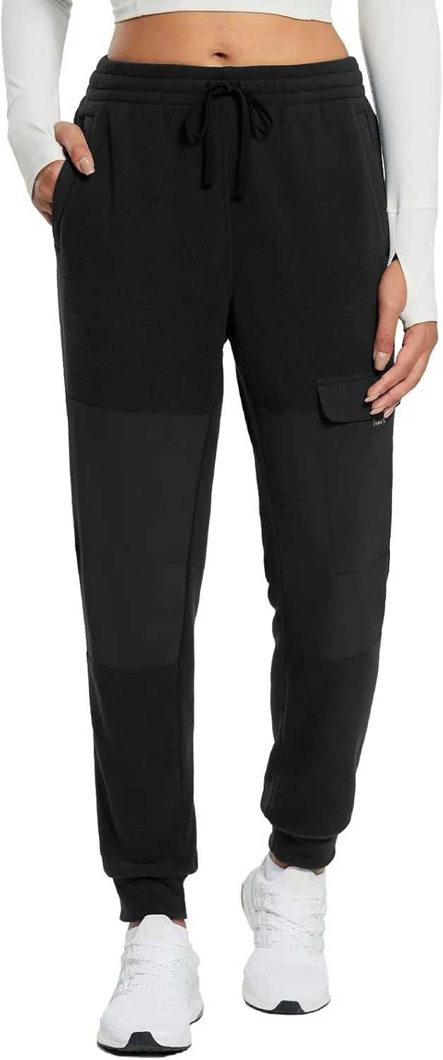 baleaf Women's Polar Fleece Joggers Thermal Sweatpants Winter Warm Cargo Pants for Hiking Running Outdoor
