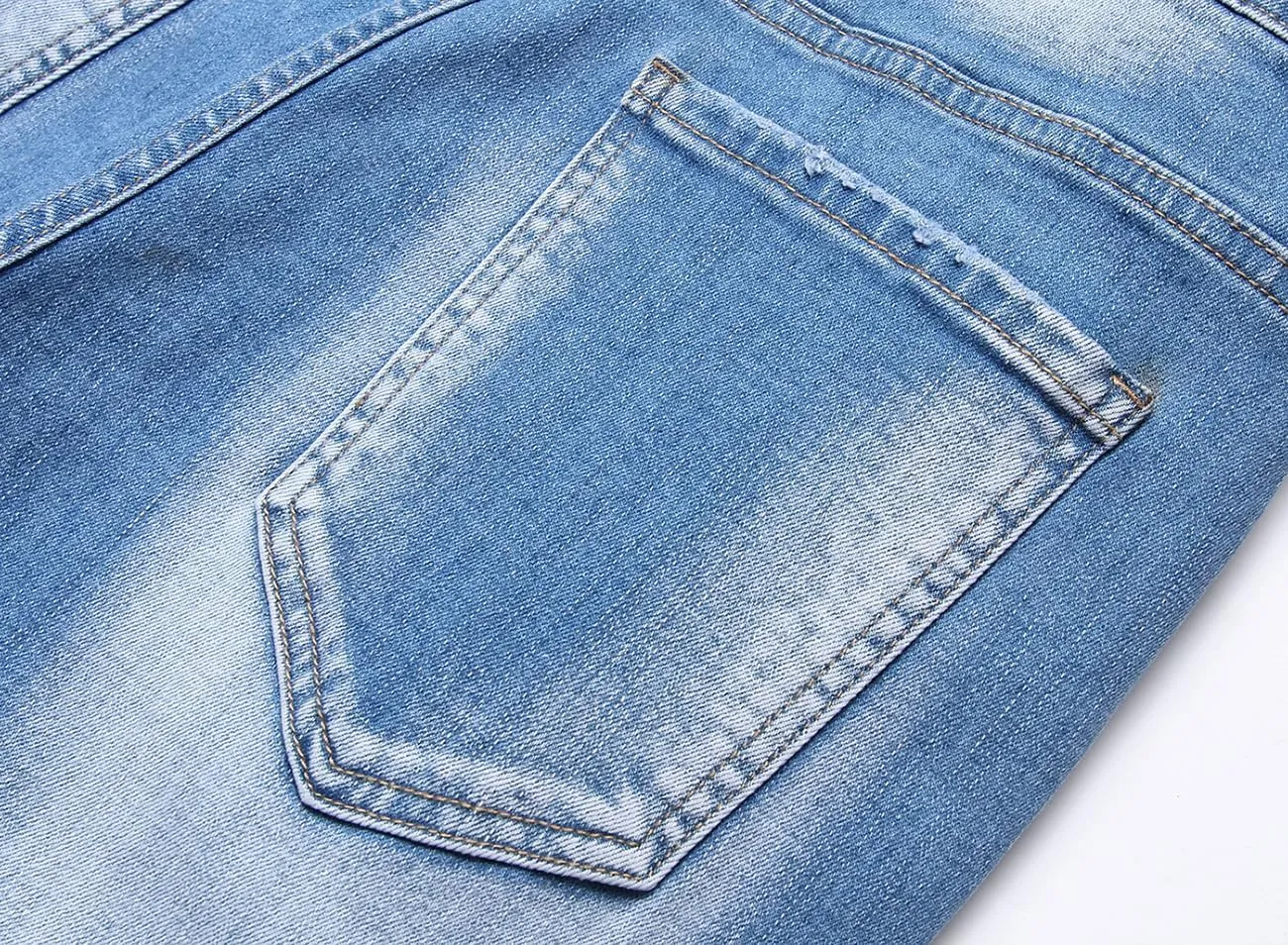 Baylvn Men's Designer Straight Slim Fit Patchwork Jeans Comfort Skinny Biker Denim Pants