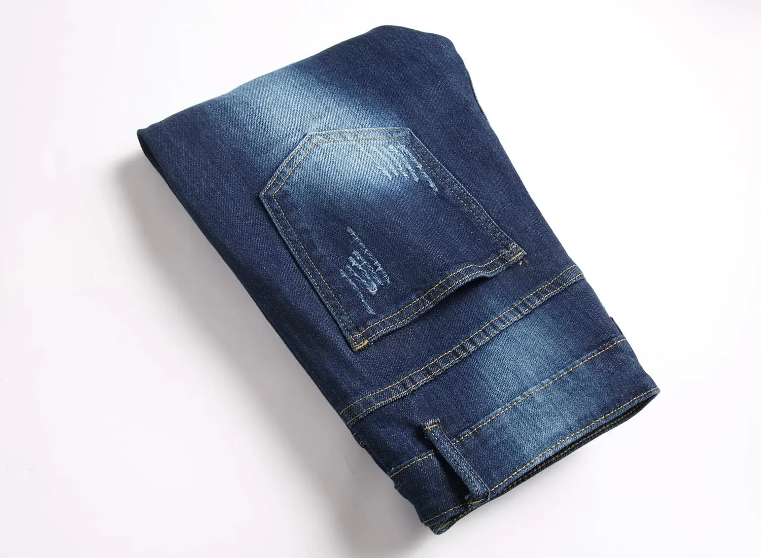 Baylvn Men's Designer Straight Slim Fit Patchwork Jeans Comfort Skinny Biker Denim Pants