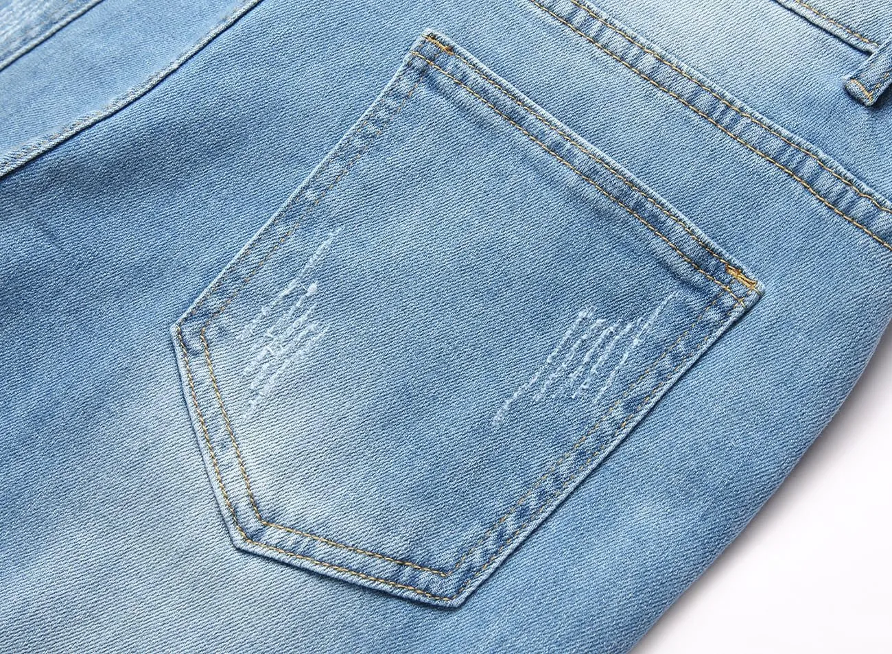 Baylvn Men's Designer Straight Slim Fit Patchwork Jeans Comfort Skinny Biker Denim Pants