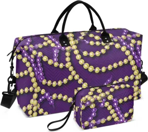 Bead Mardi Sports Gym Bag for Women Men Travel Duffel Bag Weekend Overnight Carry on Bag with Toiletry Bag Hospital Bag for Plane Hospital Workout Swimming Yoga