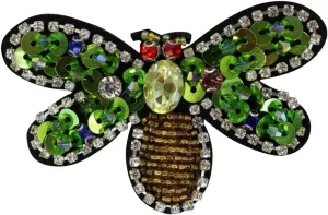 Beaded Rhinestone Patches Bee Sequin Insects Applique Sew on Jeans, Jackets, Clothing, Scrapbooking Handbag Shoes 5pieces (D 5pieces)