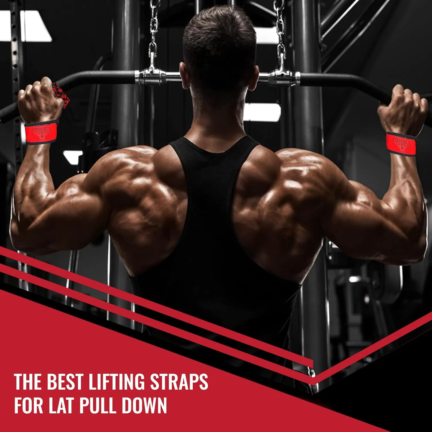 Bear Grips Lifting Straps - Gym & Weightlifting Straps for Men & Women, Deadlift Support, 2 Pairs