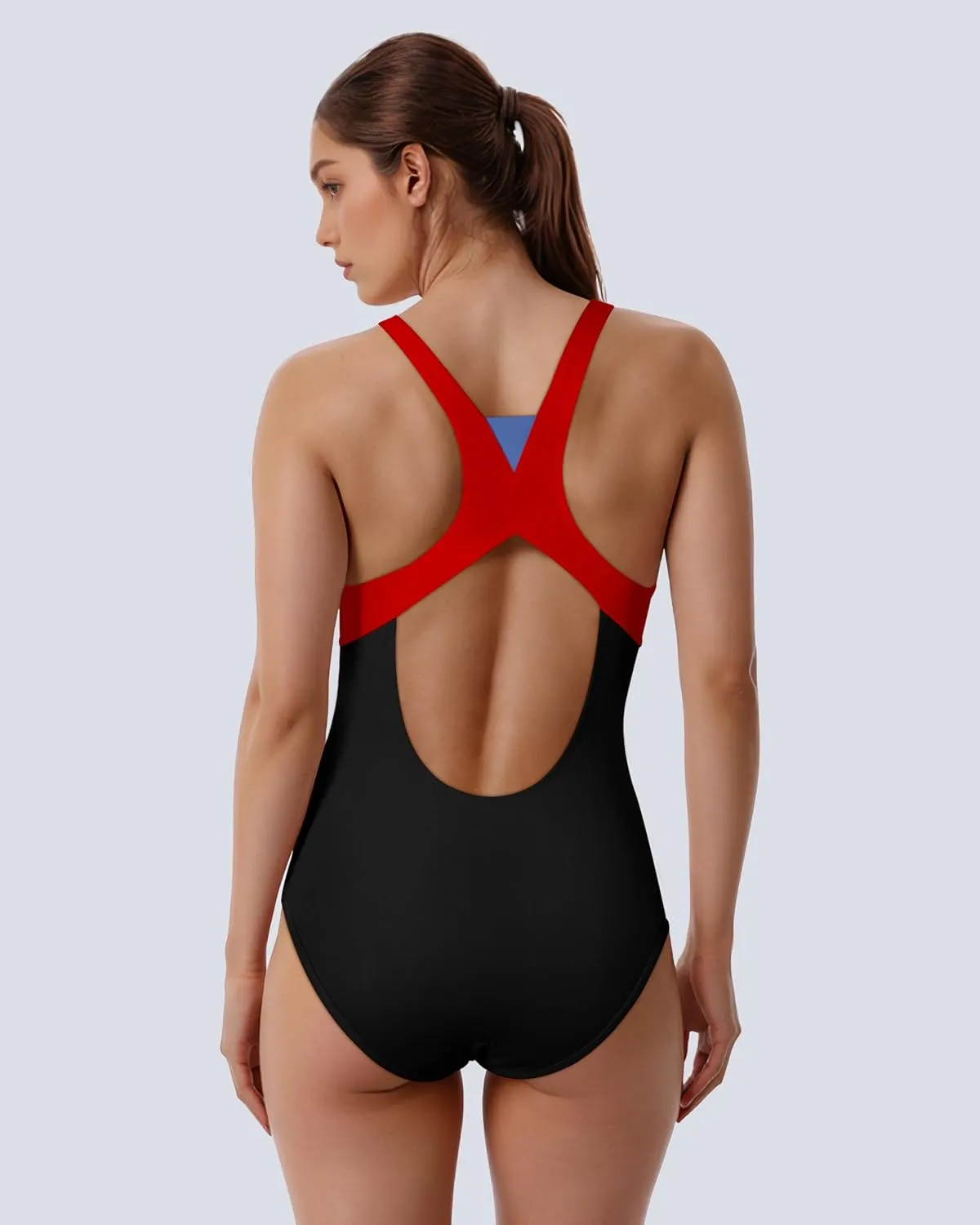 Beautikini Period Swimwear Zipper Menstrual Swimsuit One Piece Athletic Racerback Leakproof Bathing Suit for Teen Girls Women