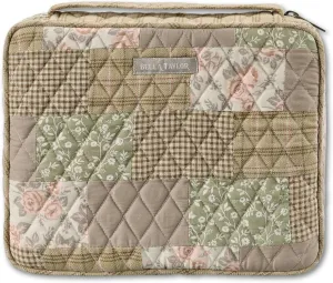Bella Taylor Quilted Bible Cover for Women - Large Study Bible Case - Cameo Rose Patchwork