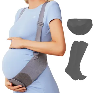 Belly Bands for Pregnant Women, Breathable Pregnancy Belly Support Belt with Adjustable Straps, Back Support, Pelvic Support Belt for Pregnancy (Gray, X-Large)