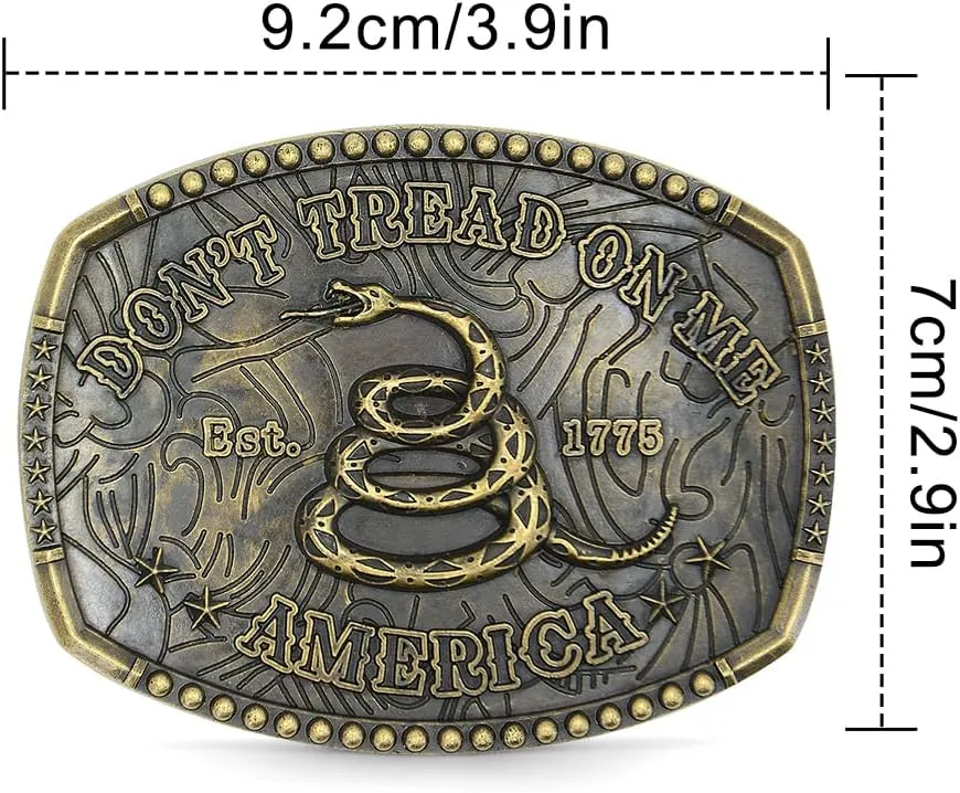 Belt Buckles Men Western Cowboy - Don't Tread On Me Belt Buckles for Men & Women | Cowboy Belt Buckle Cowgirl Belt Buckle