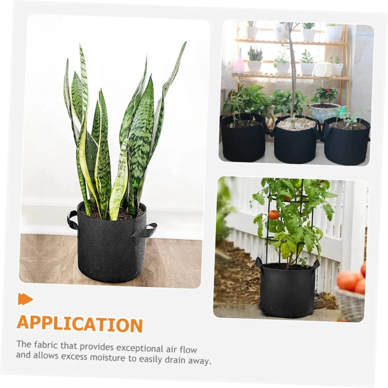 BESPORTBLE 5pcs Grow Bag Fabric Bags Gardening and Potting Nursery for Horticultural Raise Grown Planting Grower Plants Non-Woven Planter Non-Woven Bag Flower Planter