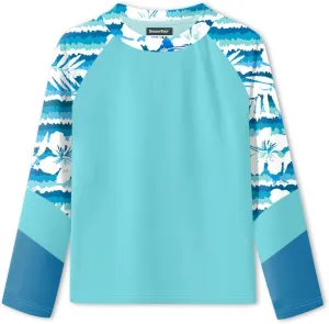 BesserBay Girl's UPF 50  Quick-Dry Tropical Long Sleeve Rash Guard Shirt 4-14 Years