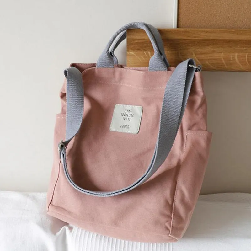 Best price Versatile Reusable Shopping Bag Optimized Women Casual Foldable Shoulder Simple Handbag Of Slanting Art Version Ladies Bag Tote The Canvas