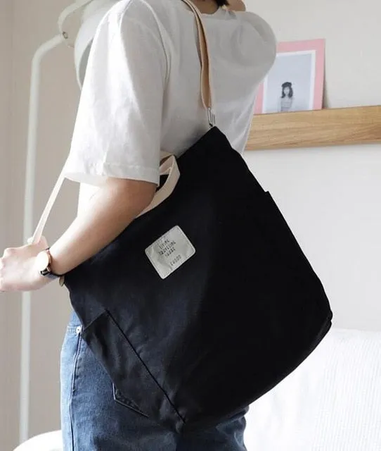 Best price Versatile Reusable Shopping Bag Optimized Women Casual Foldable Shoulder Simple Handbag Of Slanting Art Version Ladies Bag Tote The Canvas