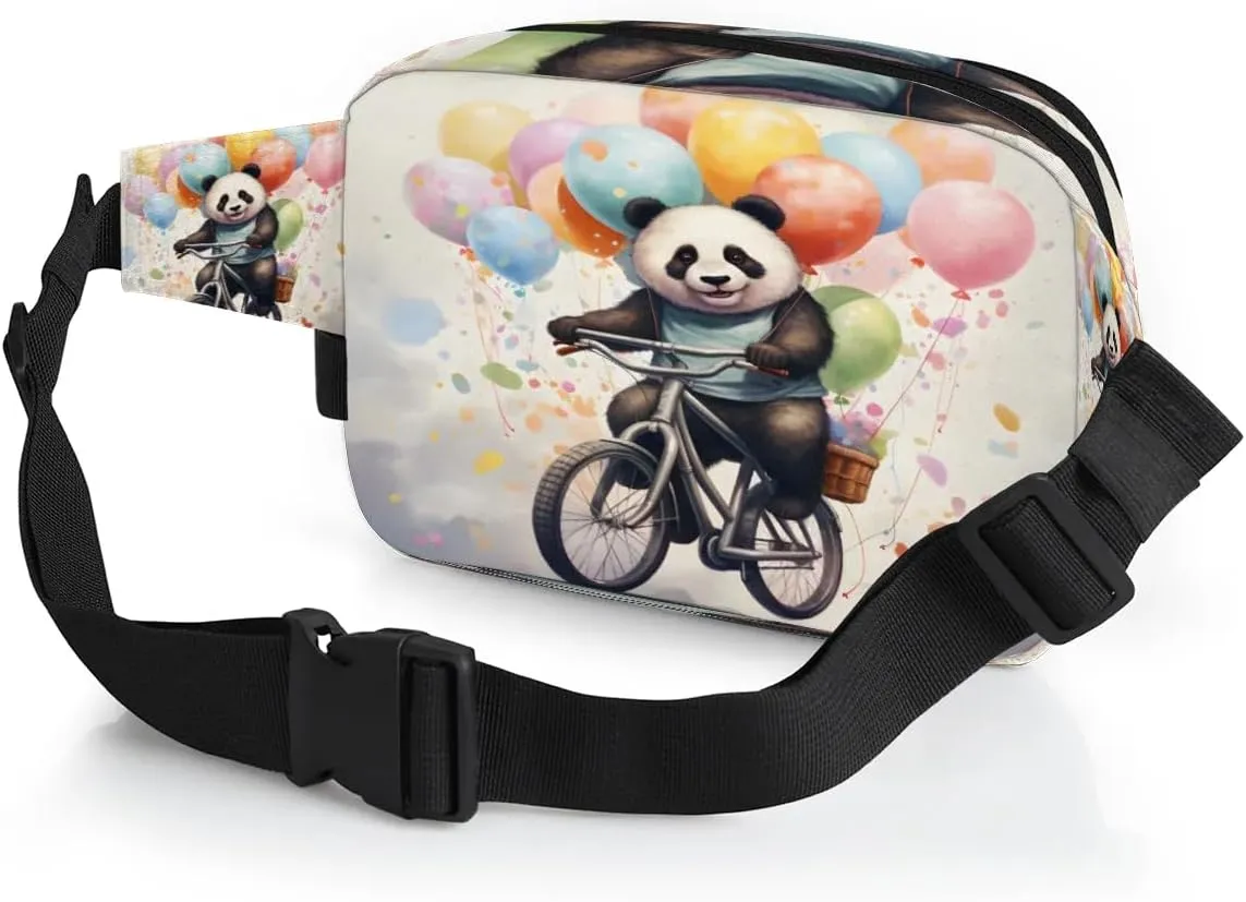 Bicycle Panda Men's and Women's Waist Pack Crossbody Panda balloon Waist Pack Running Strap, Adjustable Shoulder Strap - For Hiking and Running Exercise Fitness