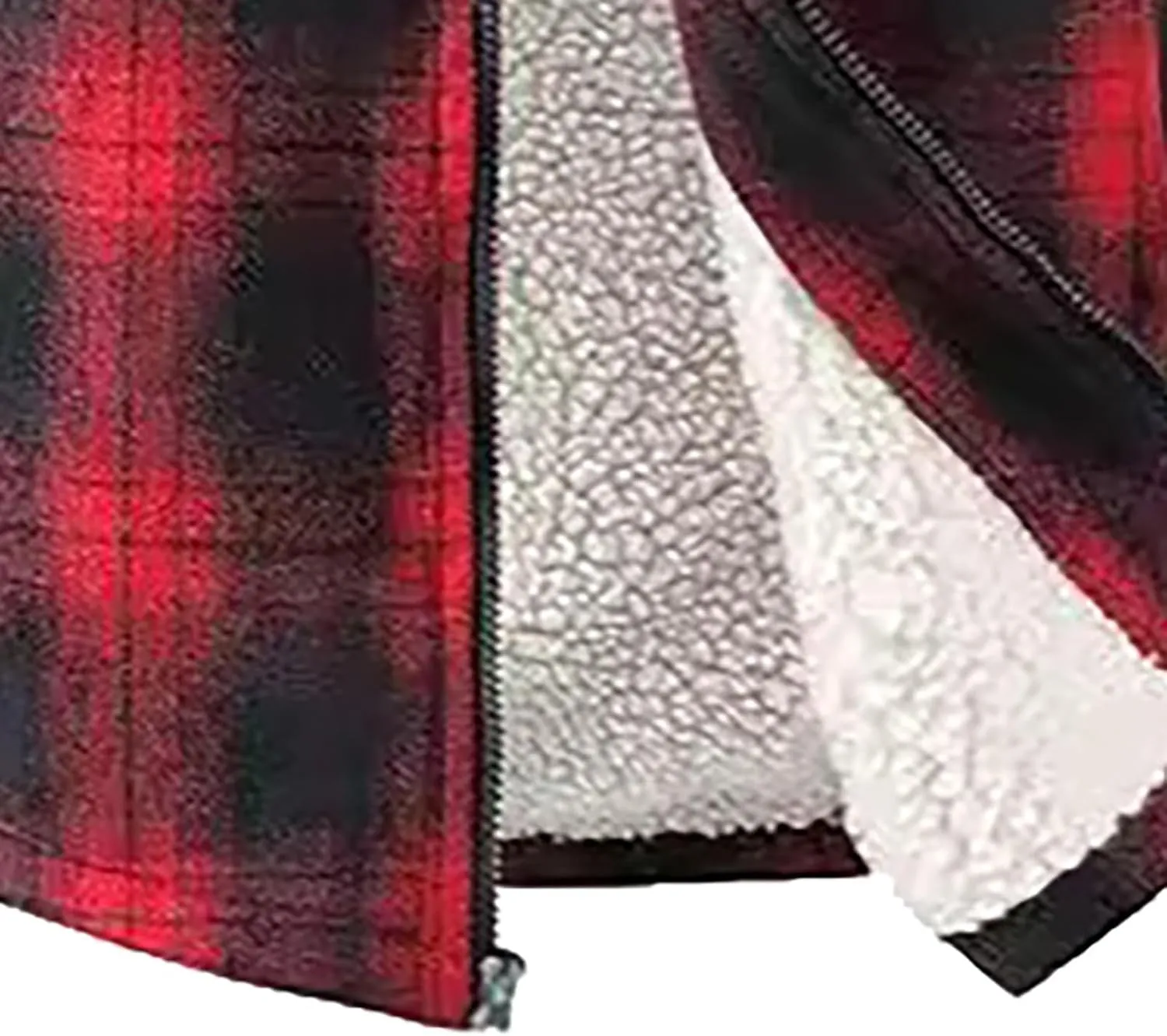 Big and Tall Flannel Jacket for Men Cotton Plaid Fleece Lined Hoodies Sherpa Full Zip Plus Size Fall Winter Warm Coat