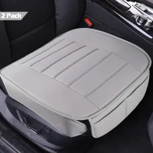 Big Ant Car Seat Covers 2 Pack, Edge Wrapping Car Seat Pad for Car with PU Faux Leather (Gray)