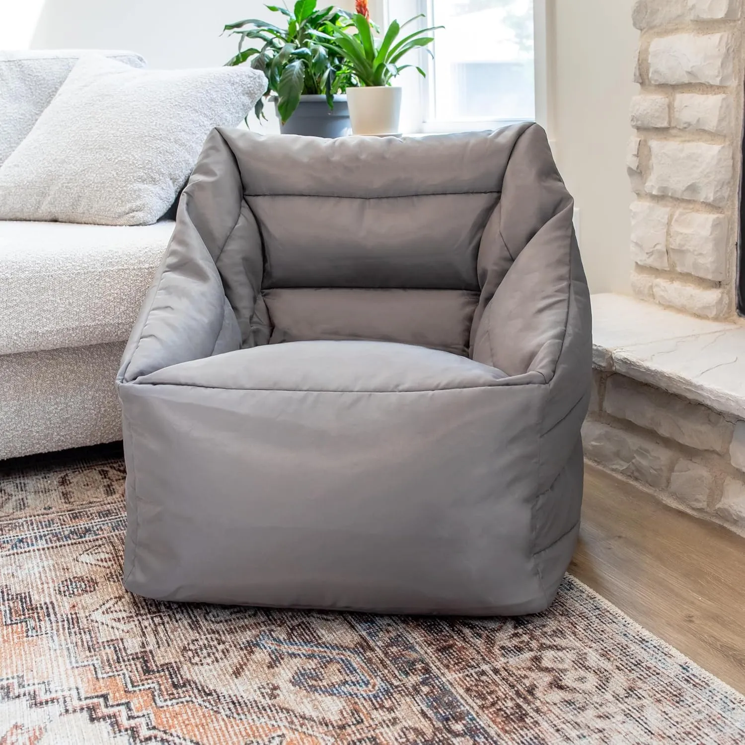 Big Joe Aurora Bean Bag Chair, Graphite Smartmax, Durable Polyester Nylon Blend, 2.2 feet