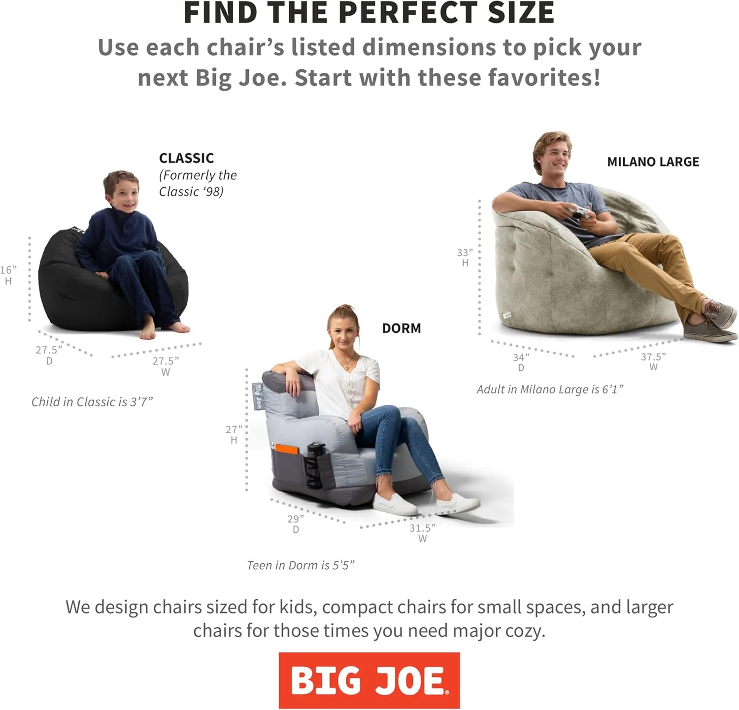 Big Joe Aurora Bean Bag Chair, Graphite Smartmax, Durable Polyester Nylon Blend, 2.2 feet