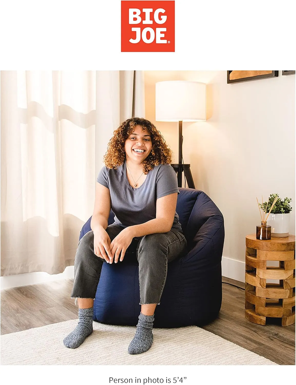 Big Joe Milano Beanbag Chair Navy Smartmax