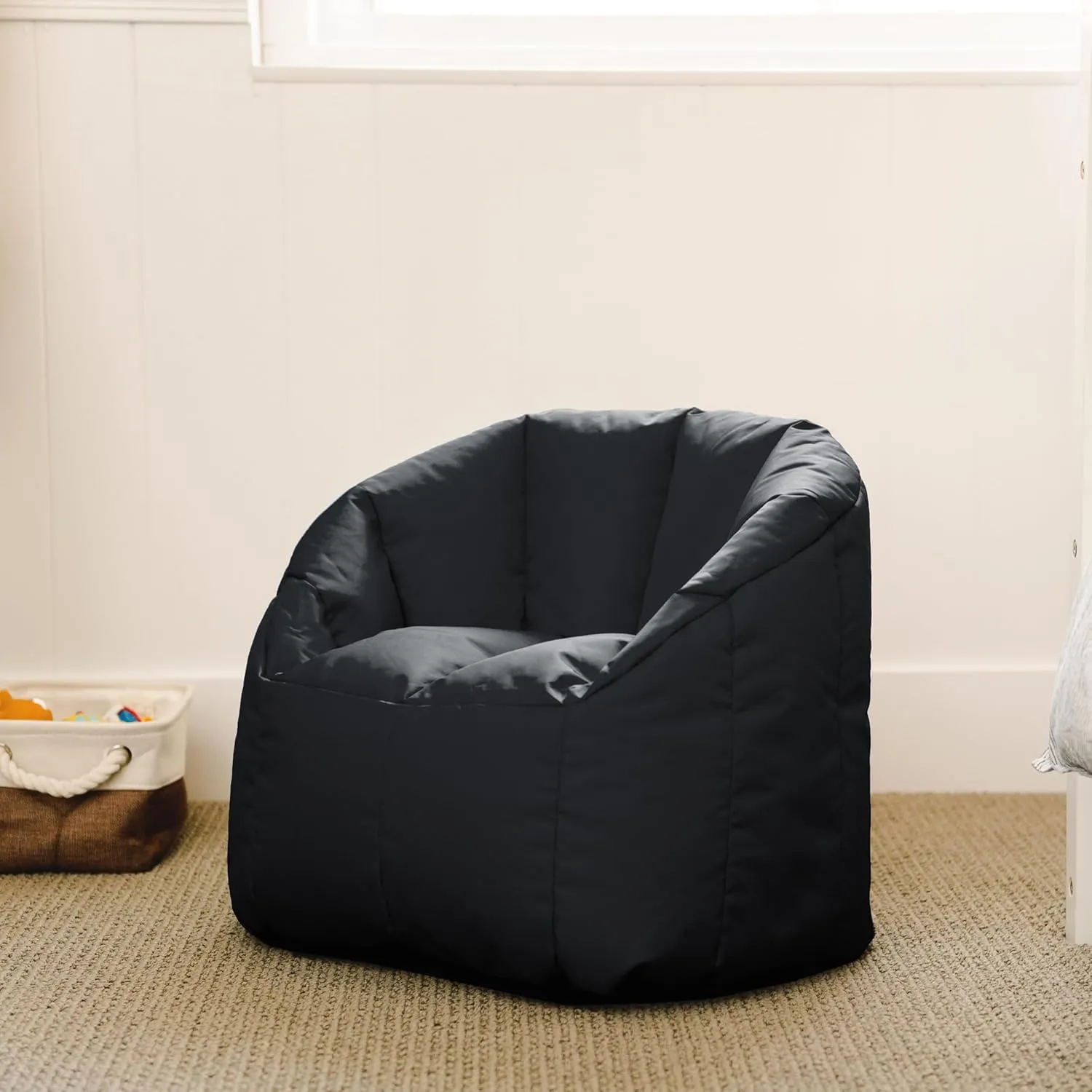 Big Joe Milano Kid's Smartmax Black Beanbag Chair