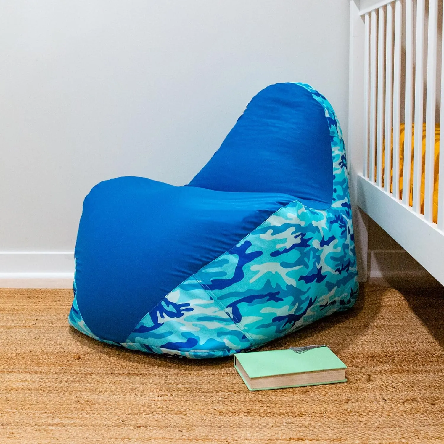 Big Joe Warp Bean Bag Chair, Blue Woodland Camo Smartmax, Durable Polyester Nylon Blend, 3 feet