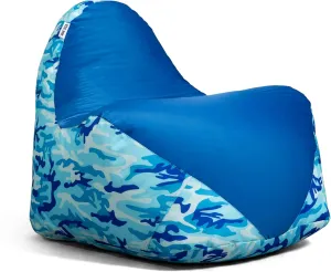 Big Joe Warp Bean Bag Chair, Blue Woodland Camo Smartmax, Durable Polyester Nylon Blend, 3 feet