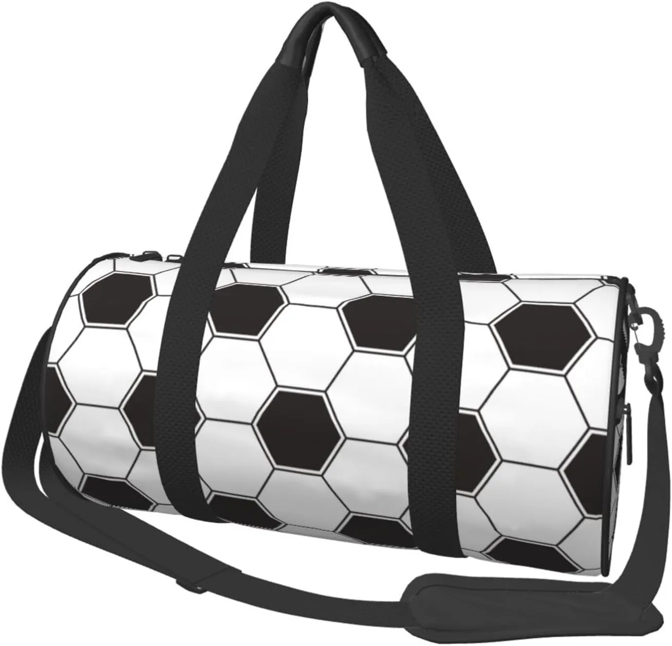 Black And White Soccer Funny Football Foldable Duffle Bag For Women - Workout Bag For Gym Men - Boy Gym Bag - Girls Small Weekender Duffel Bag - Packable Luggage Bag For Travel Sports