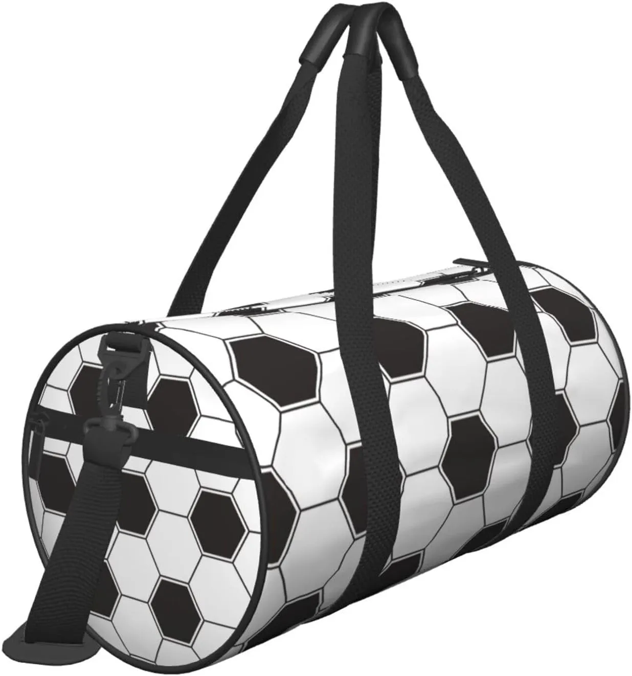 Black And White Soccer Funny Football Foldable Duffle Bag For Women - Workout Bag For Gym Men - Boy Gym Bag - Girls Small Weekender Duffel Bag - Packable Luggage Bag For Travel Sports