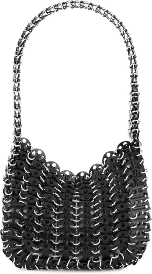 Black Hollow Out Metal Disc Handbag Vintage Bag Evening Purse for Wedding Party