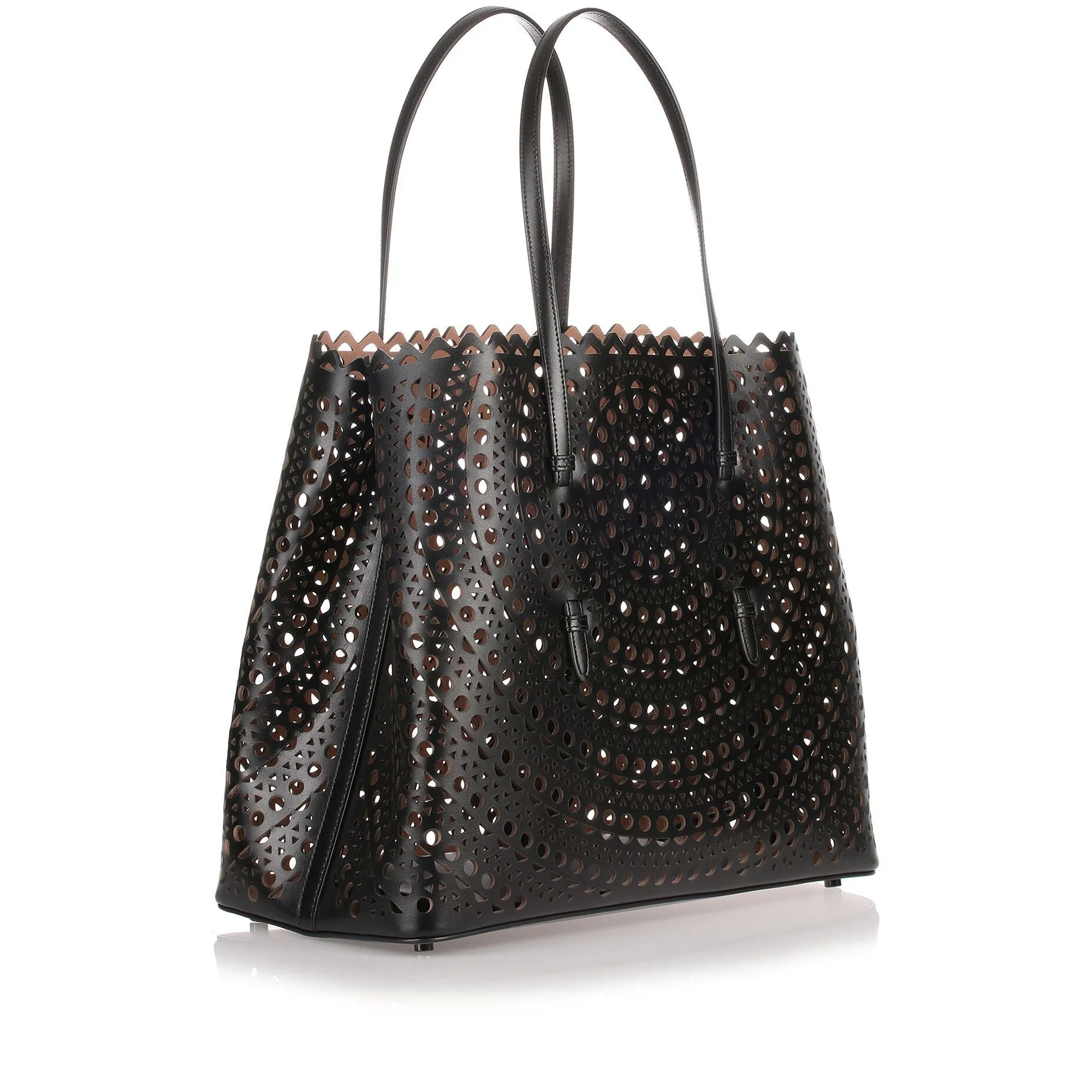 Black leather cut-out bag