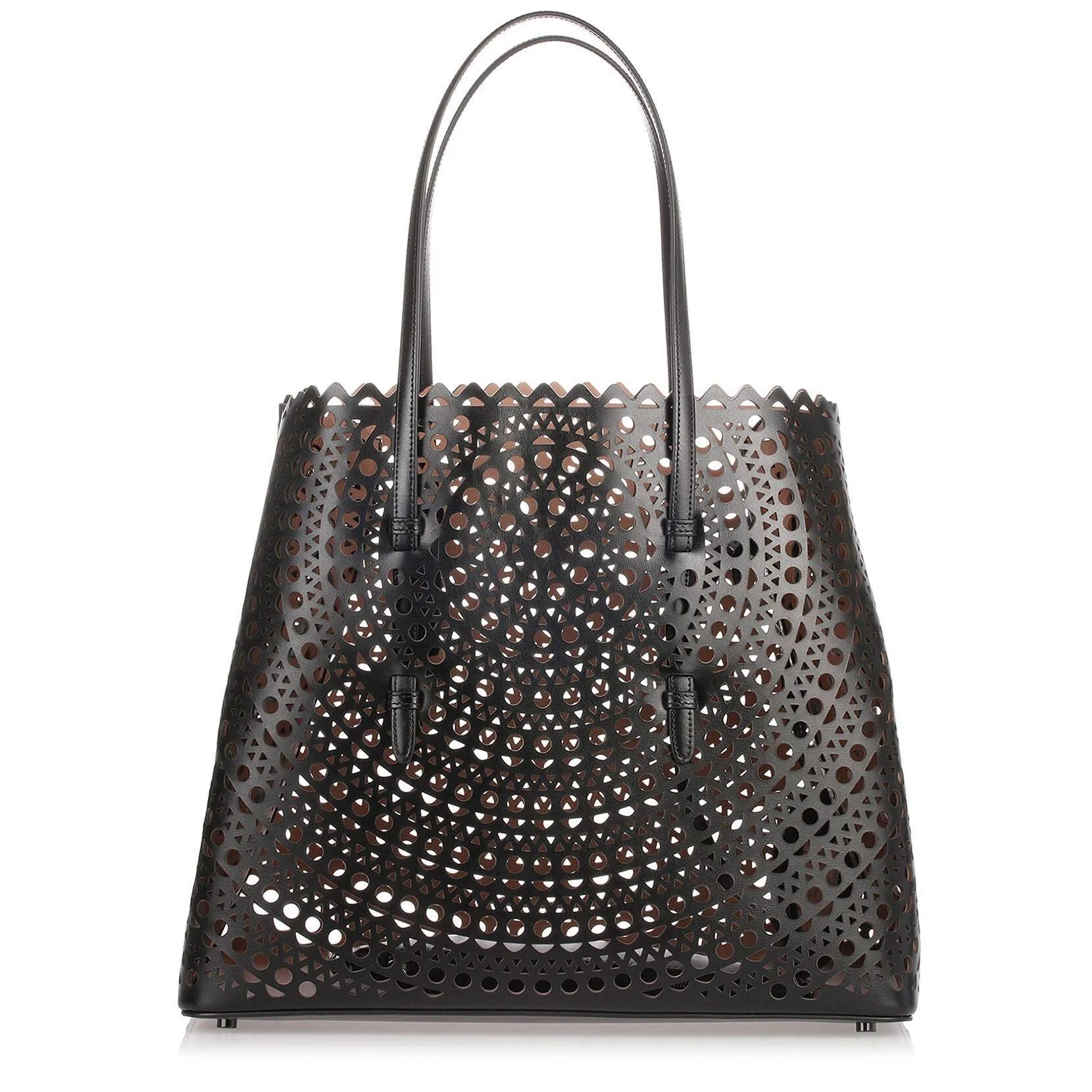 Black leather cut-out bag