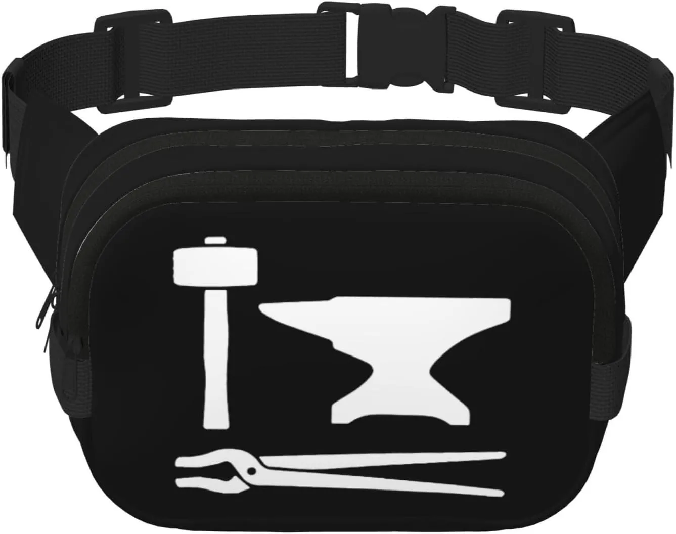 Blacksmith Hammer Logo Waist Pack Bag Fanny Pack for Men&Women Hip Bum Bag with Adjustable Strap for Outdoors Workout Traveling Casual Running Hiking Cycling