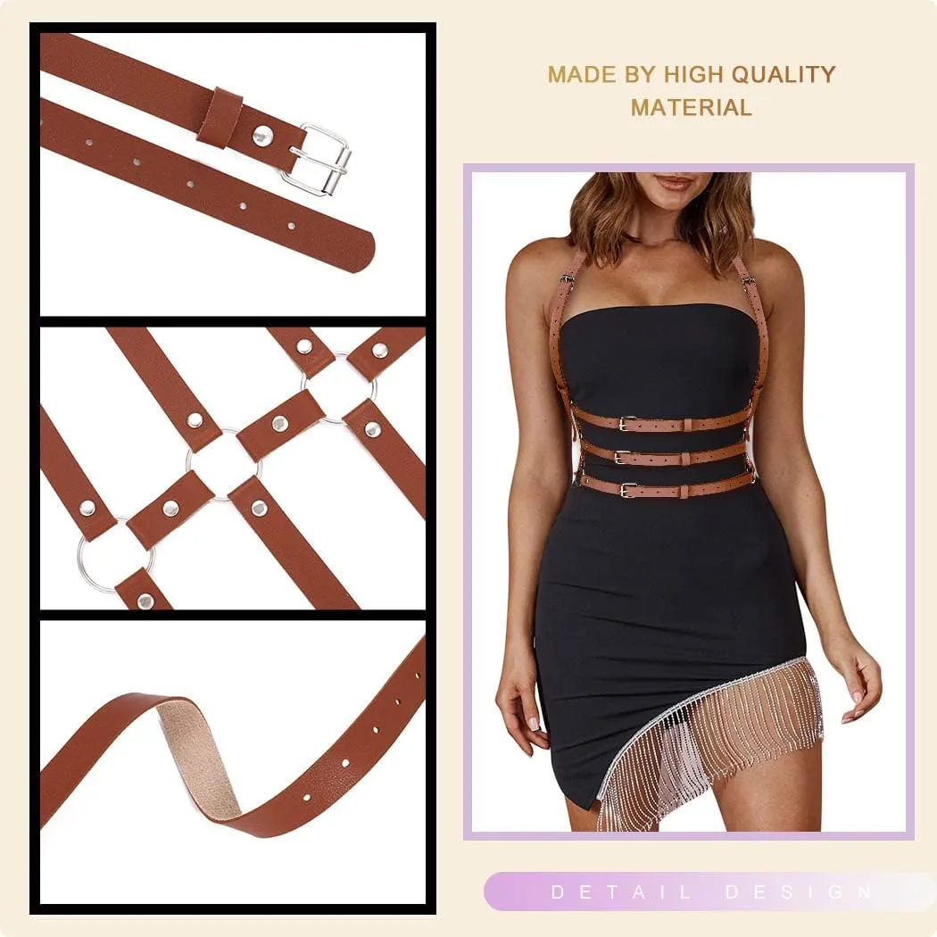 BODIY Plus Size Harness Punk Leather Harness Belts Women Fashion Rave Body Harness