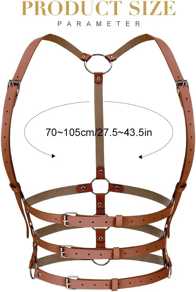 BODIY Plus Size Harness Punk Leather Harness Belts Women Fashion Rave Body Harness
