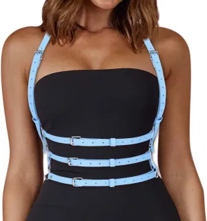 BODIY Plus Size Harness Punk Leather Harness Belts Women Fashion Rave Body Harness
