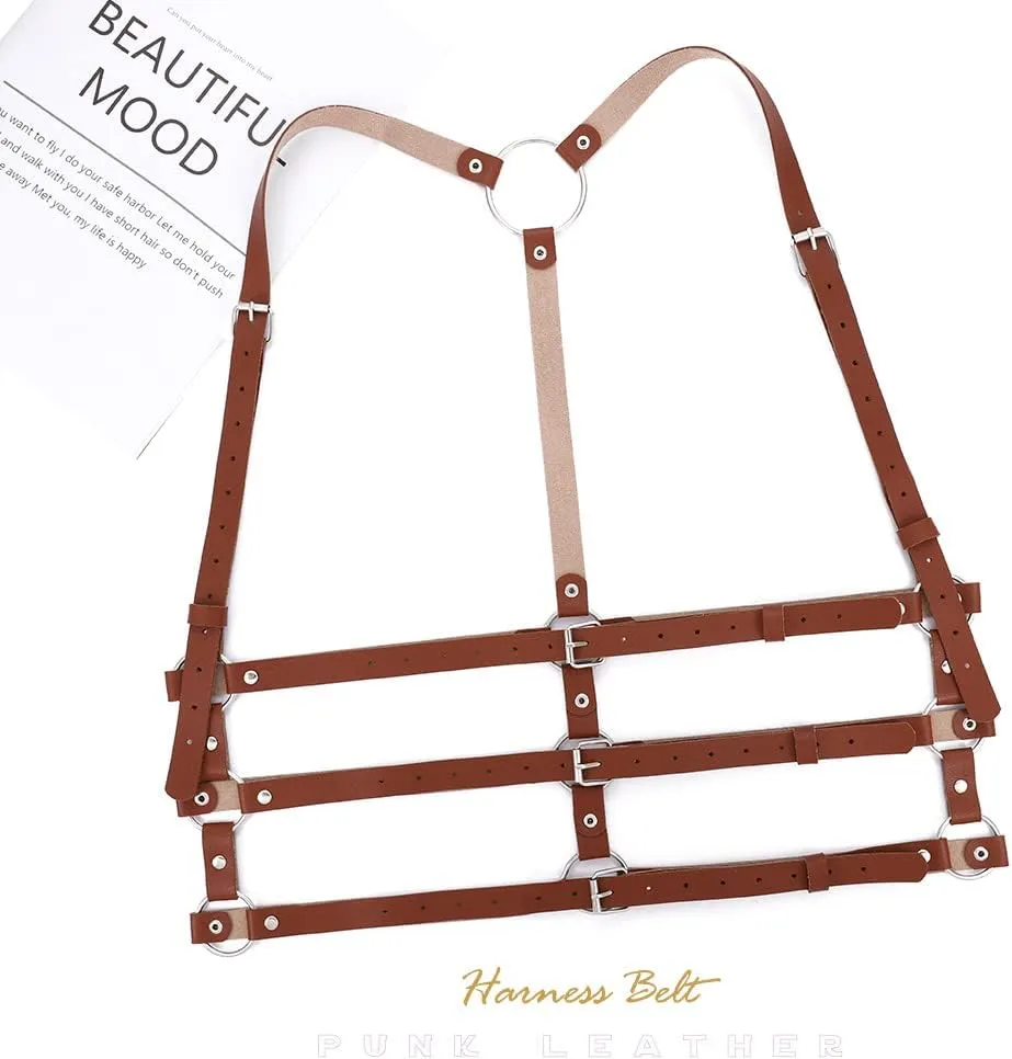 BODIY Plus Size Harness Punk Leather Harness Belts Women Fashion Rave Body Harness