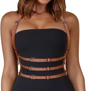 BODIY Plus Size Harness Punk Leather Harness Belts Women Fashion Rave Body Harness