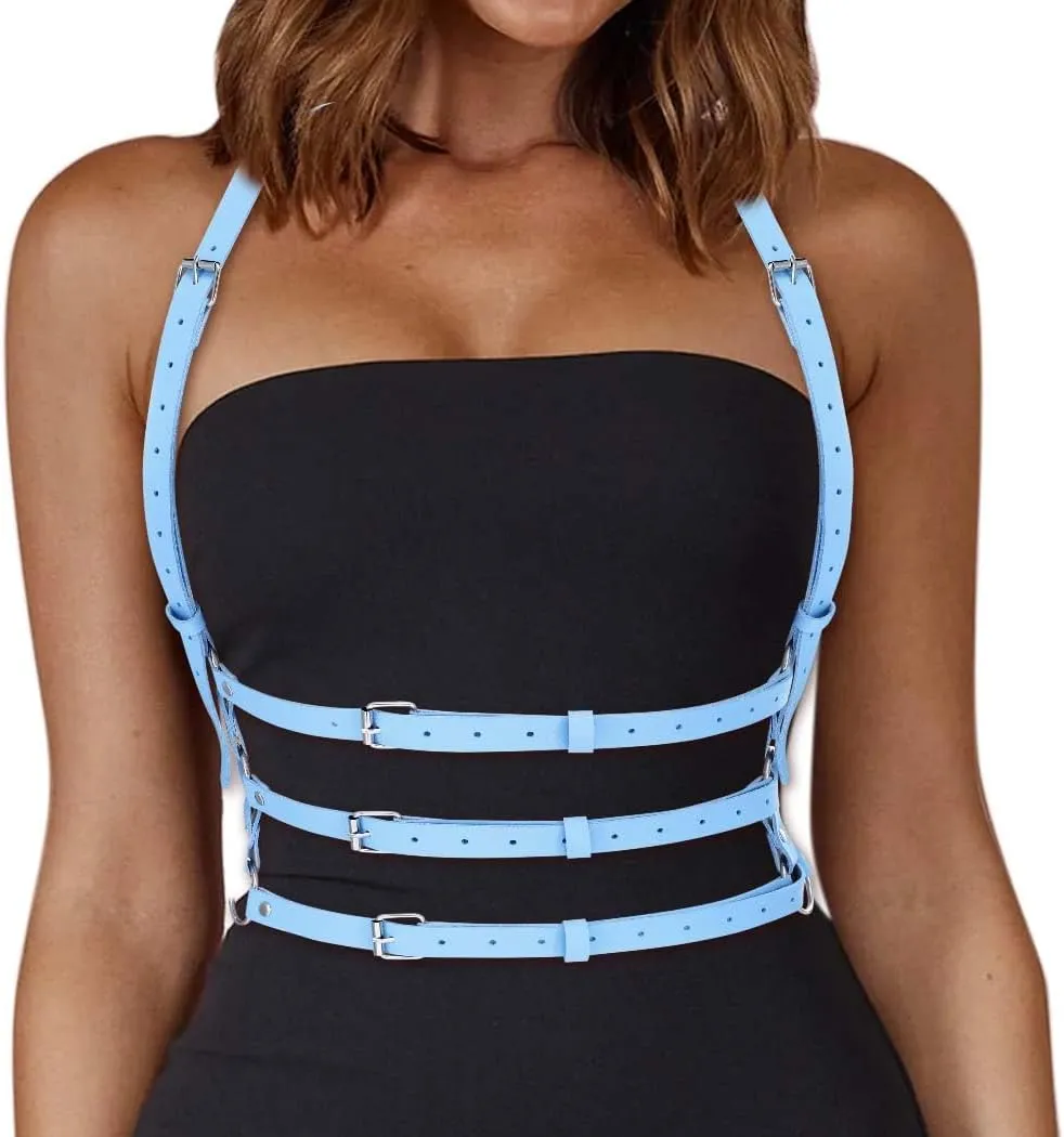 BODIY Plus Size Harness Punk Leather Harness Belts Women Fashion Rave Body Harness