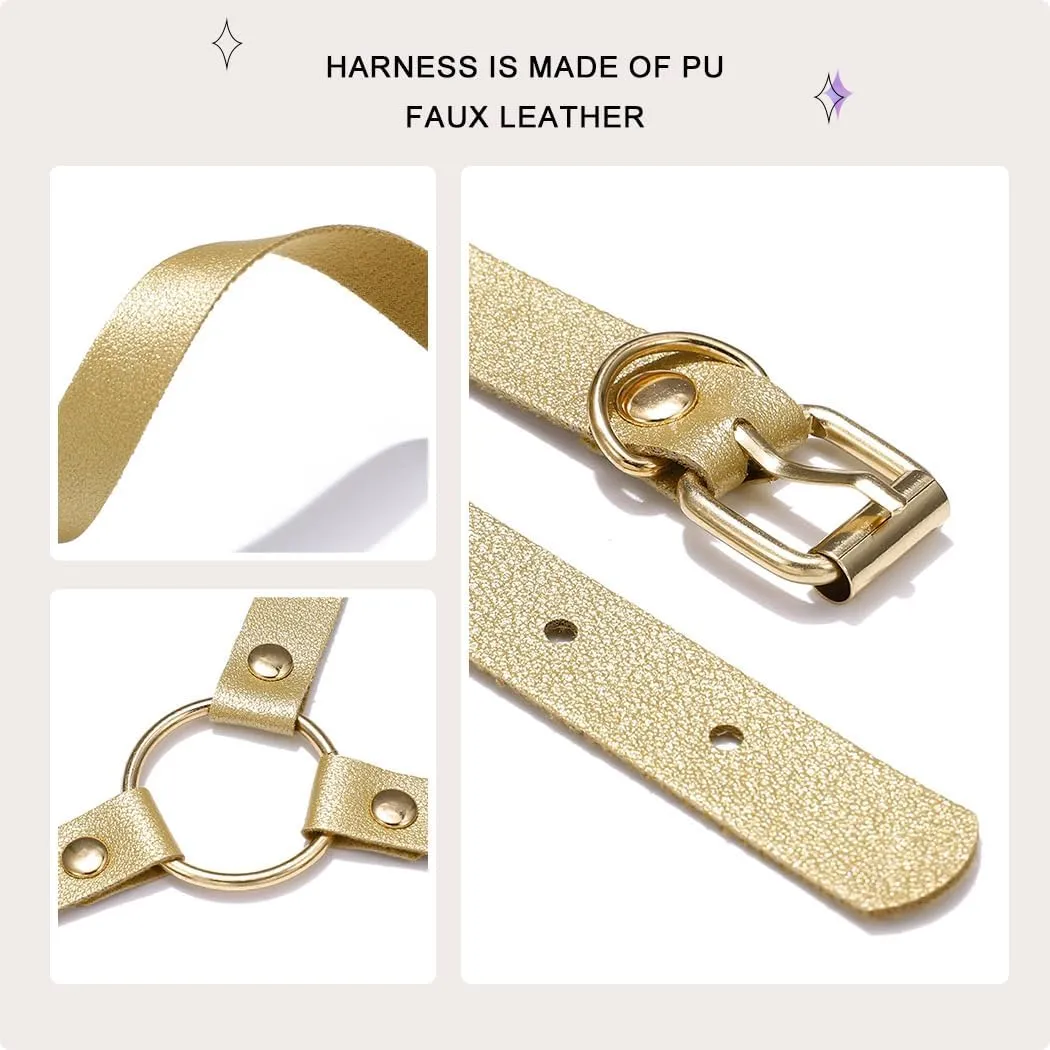 BODIY Women Fashion Harness Plus Size Harness Belt Punk Loop Waist Belt Rave Rock Leather Belts for Women